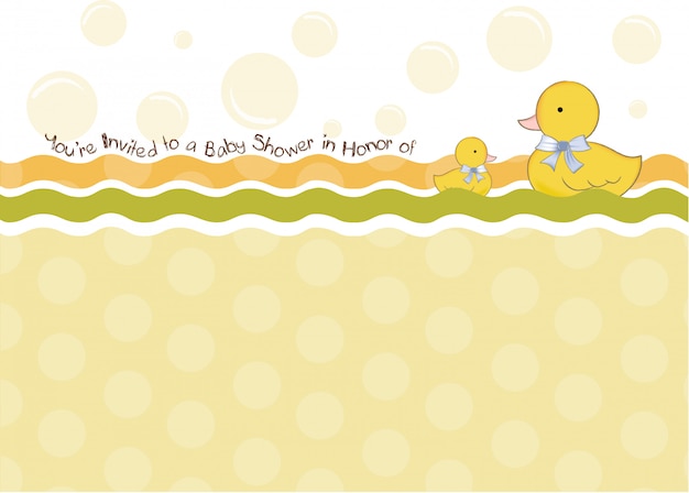 Baby shower card with duck toys