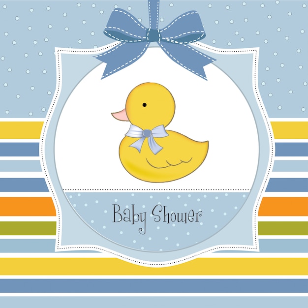 Baby shower card with little duc