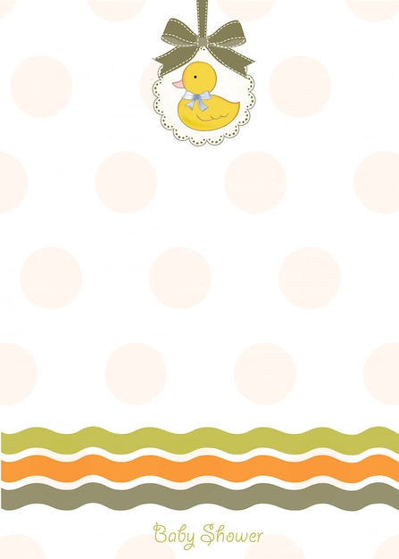 Baby shower card con piccola anatra