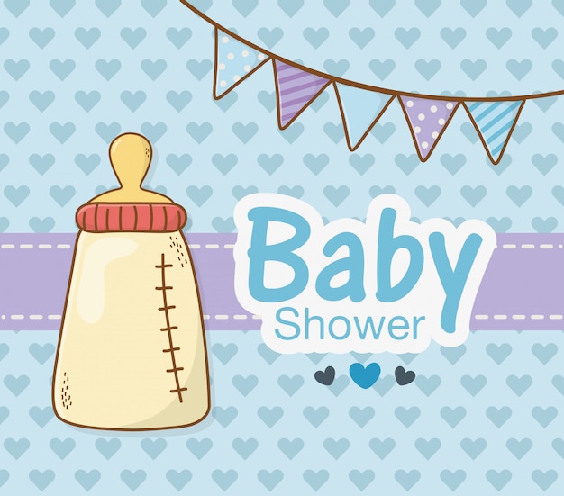 Baby shower card with milk bottle