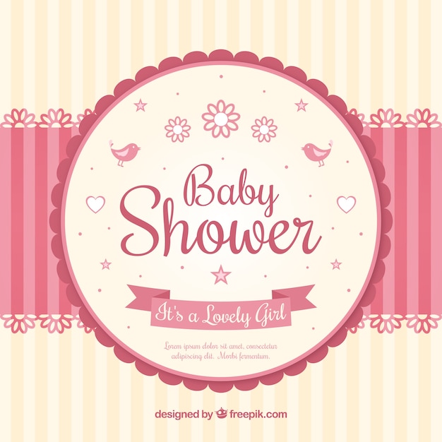 Baby shower card with a mobile