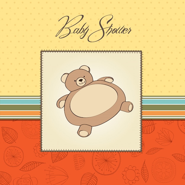 Baby shower card with teddy