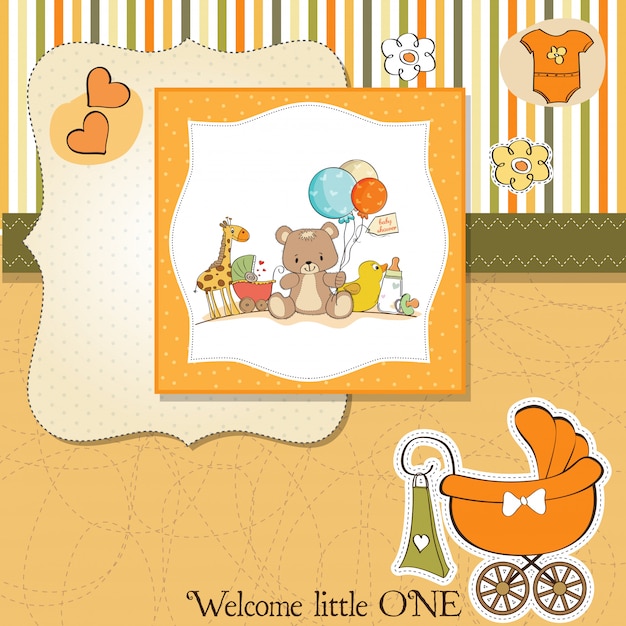 Baby shower card with toys