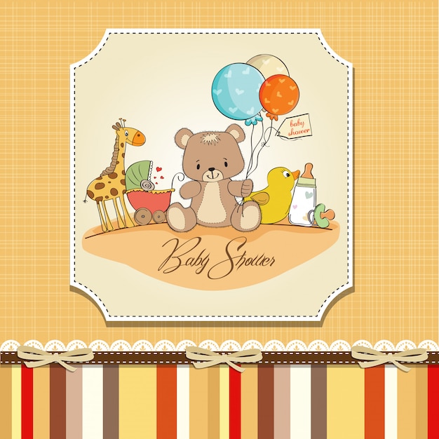 Baby shower card with toys