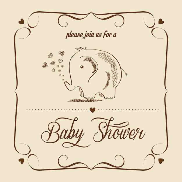 Vector baby shower card