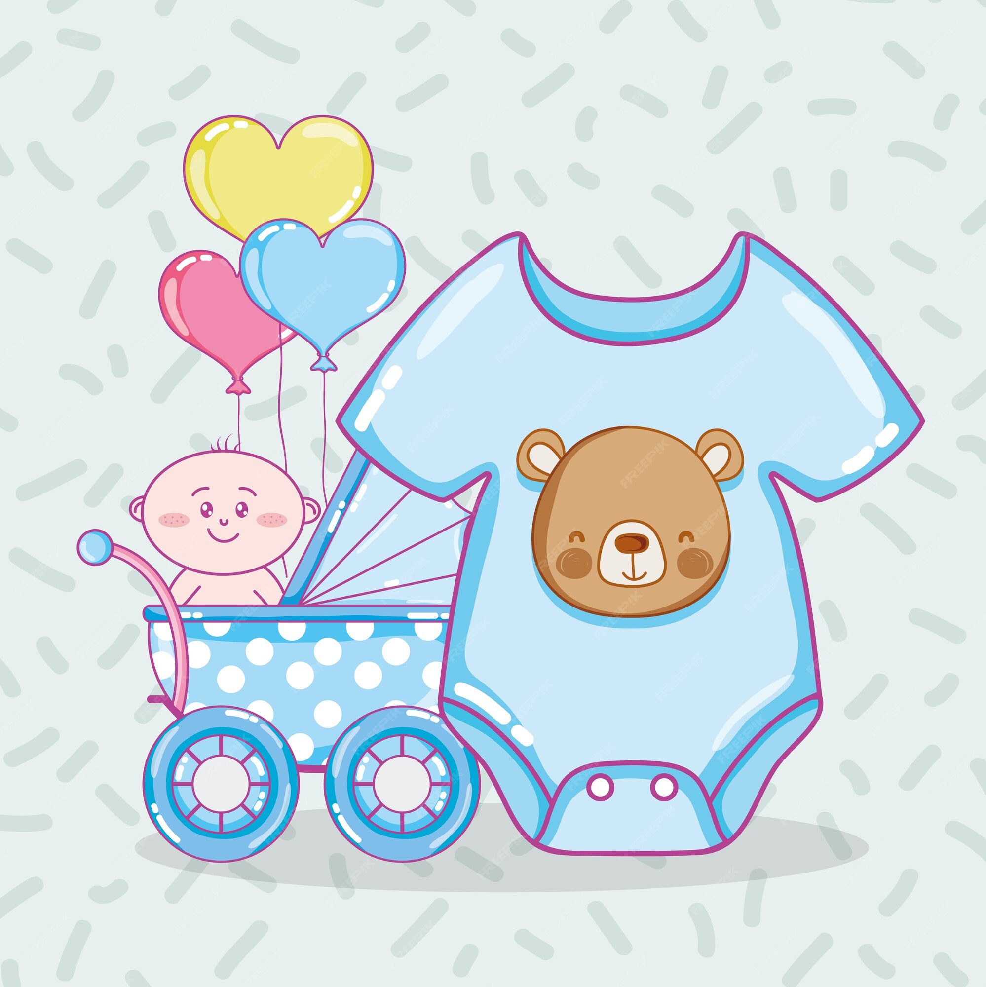 Premium Vector | Baby shower cartoons