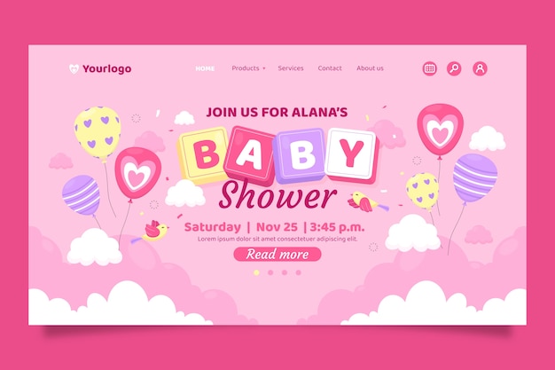 Baby shower celebration   landing page