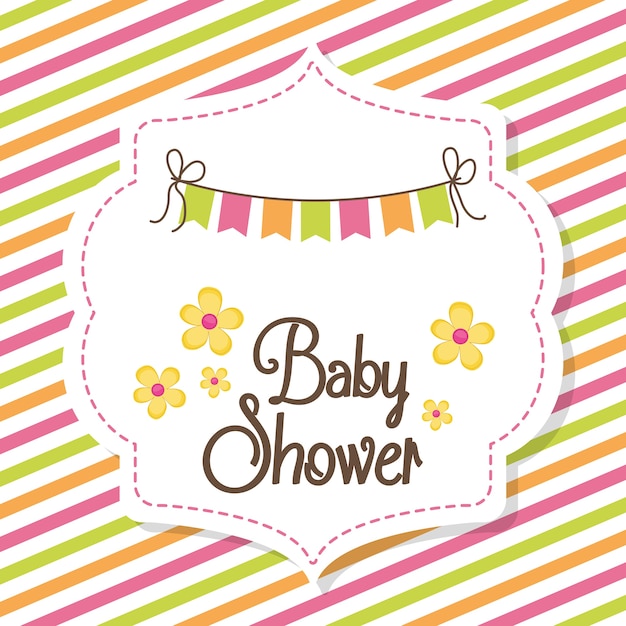 Concetto della doccia di bambino con il disegno dell'icona