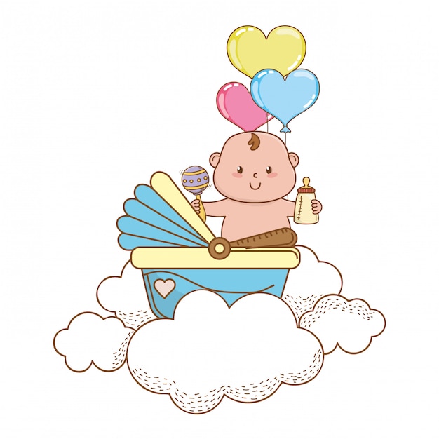 Baby shower cute beautiful illustration