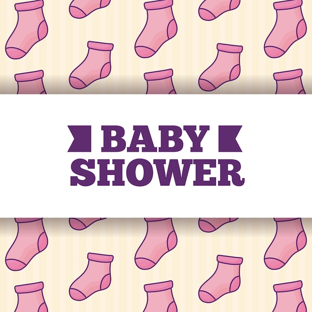 baby shower over cute socks background