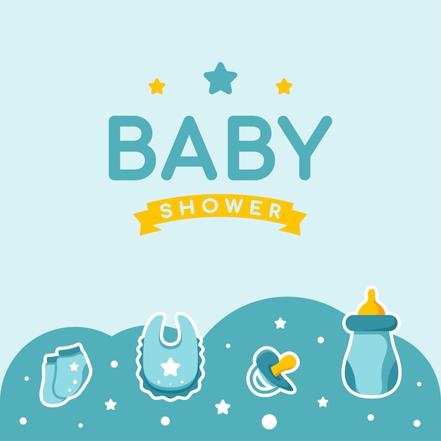 Baby Shower Design Flat