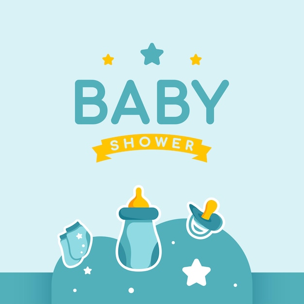 Baby Shower Design Flat