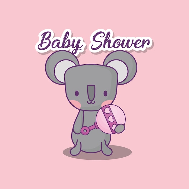 Baby shower design met schattige koala pictogram