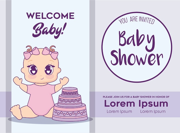 Vector baby shower design vector ilustration icon baby girls