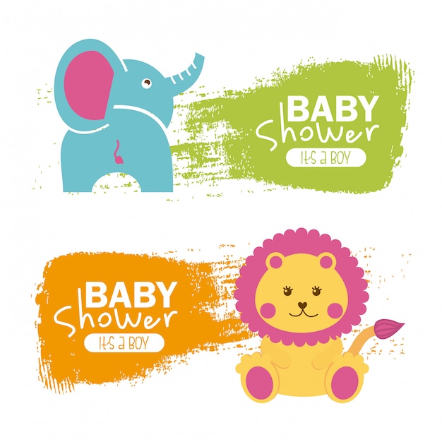 Baby shower design over white background vector illustration