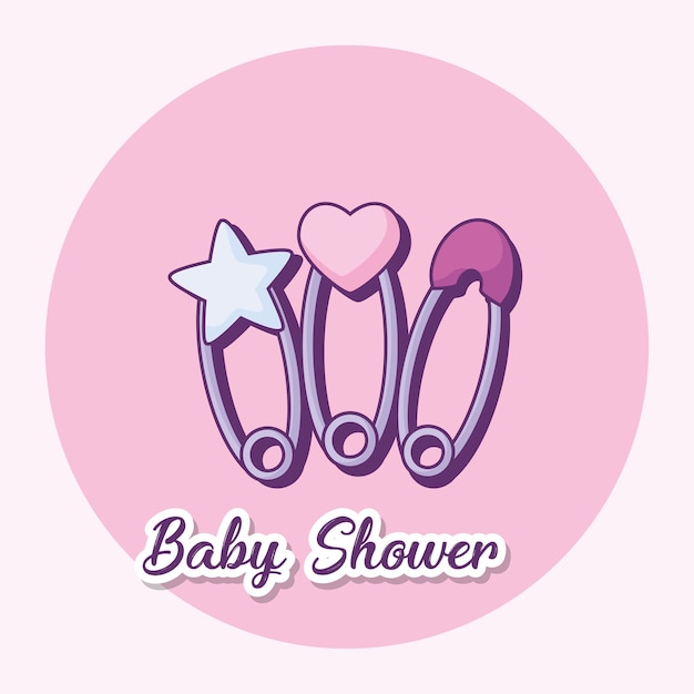 baby shower design with baby pins icon 