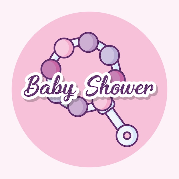 baby shower design with baby rattle icon 