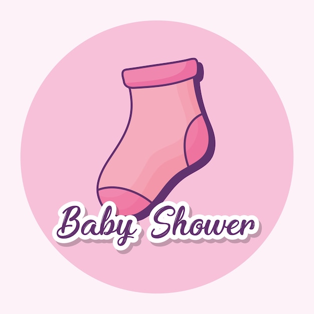 baby shower design with baby sock icon