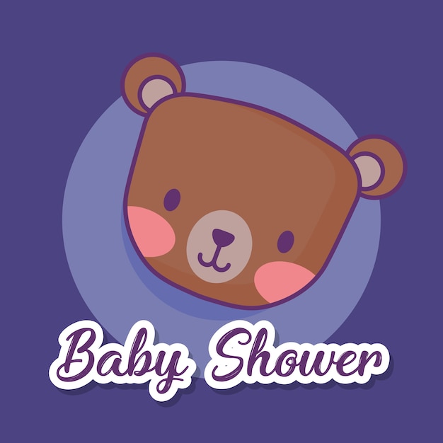 Baby shower design with cute bear icon 