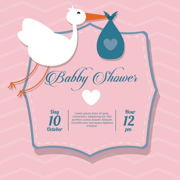 Vettore baby shower design