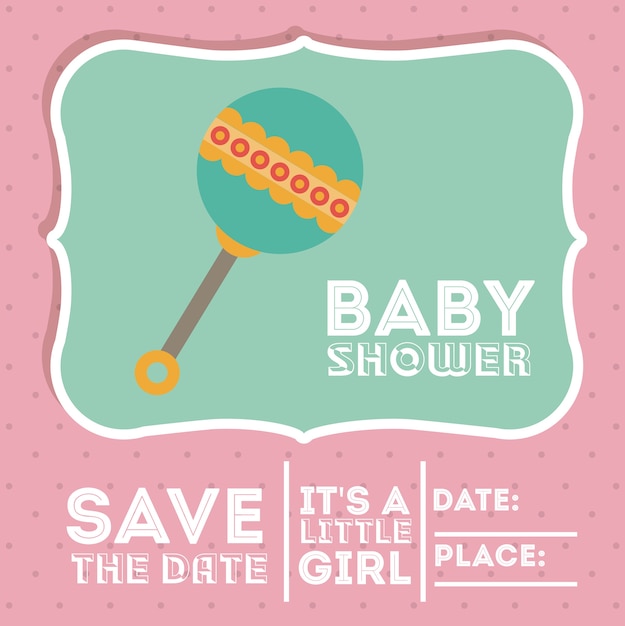 Vettore design digitale baby shower