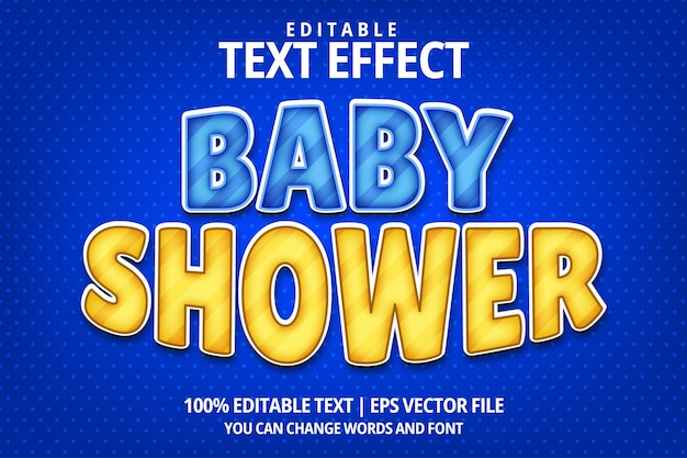 Baby shower editable text style effect