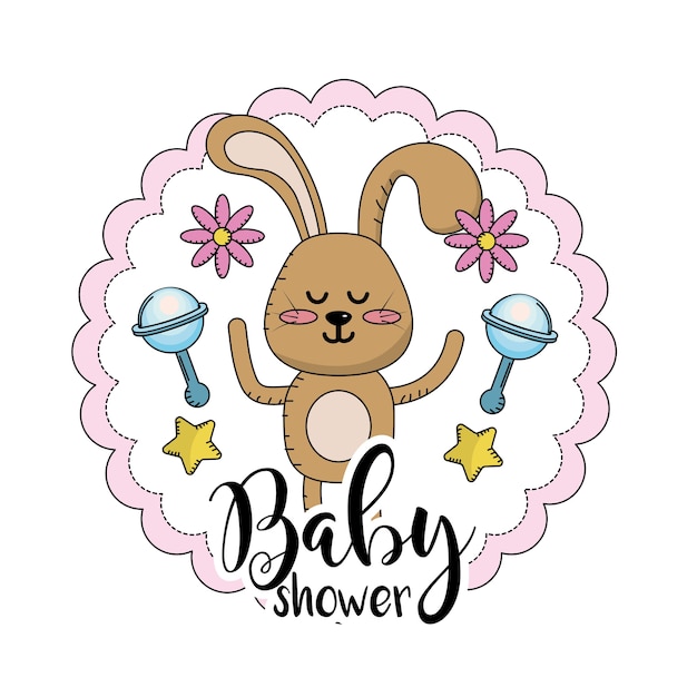 Emblema della baby shower per dare il benvenuto a un bambino