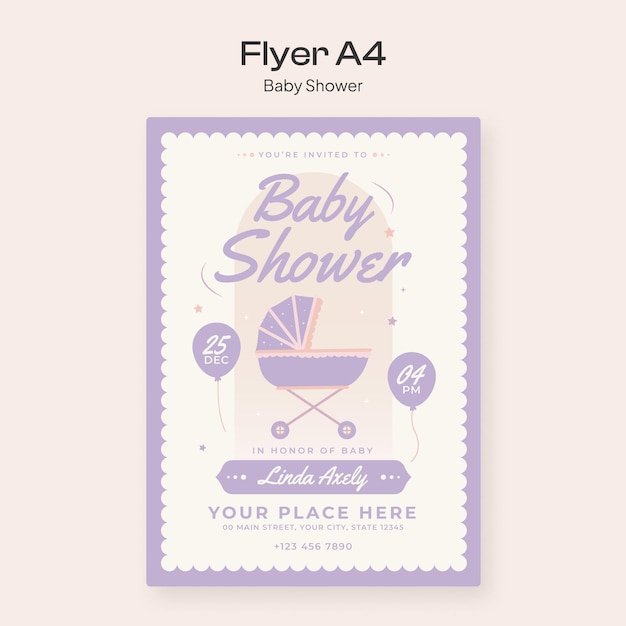 Baby Shower Flyer Design Template