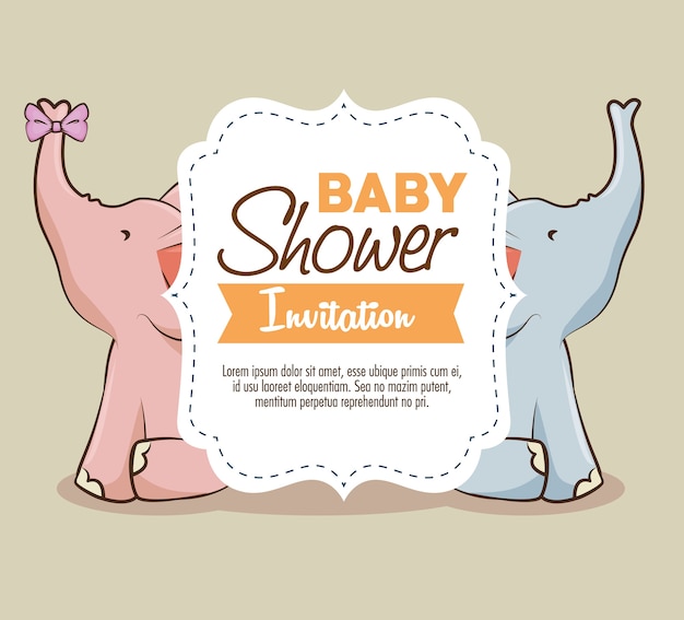 Baby shower girl invitation card