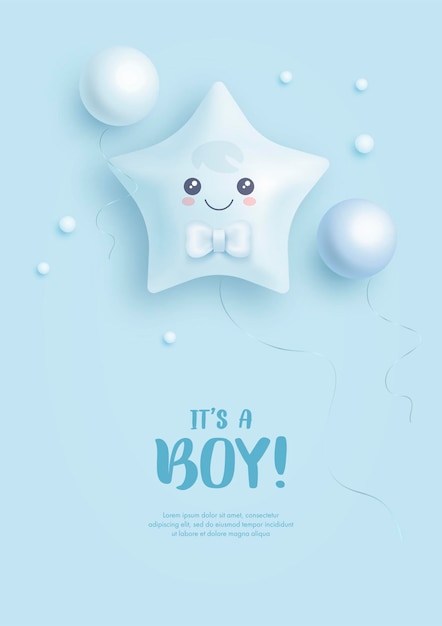 Baby shower invitation for baby boy