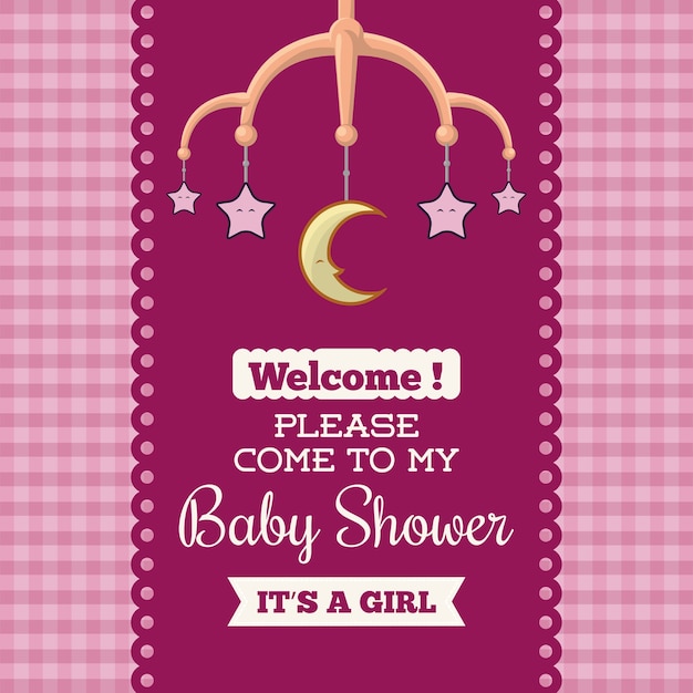 Vector baby shower invitation card design