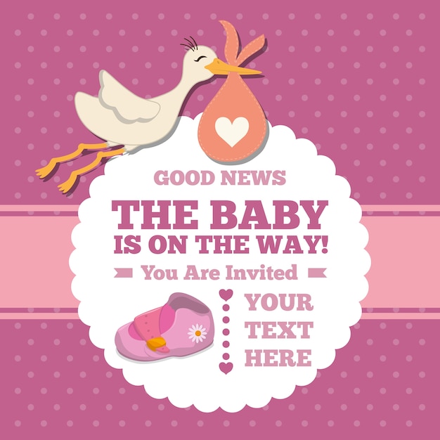 Vettore baby card design biglietto d'invito