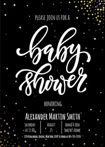 Vector baby shower invitation card template