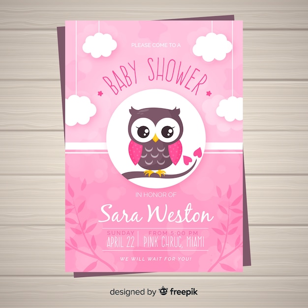 Baby shower invitation card template