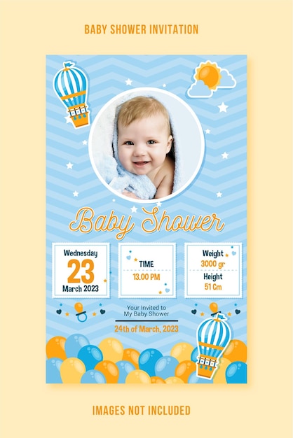 Modello di carta di invito baby shower