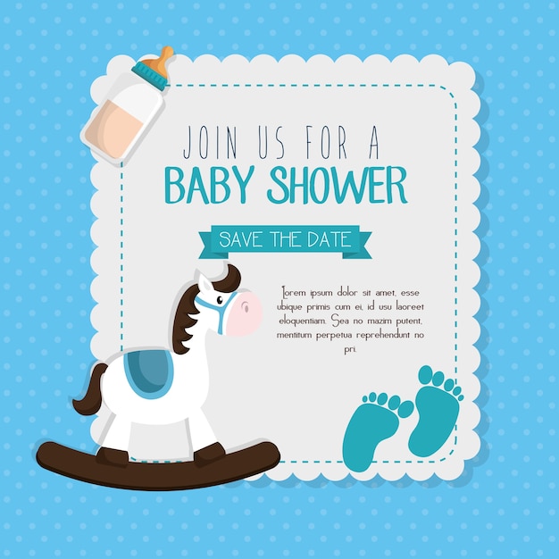 Baby shower invitation card vector illustration design