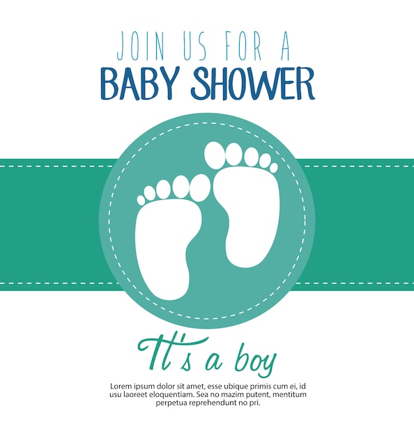 Baby shower invitation card vector illustration design