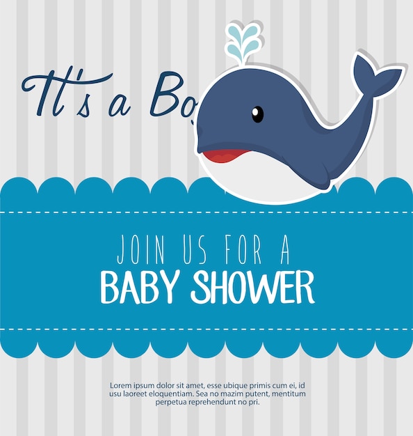 baby shower invitation card vector illustration design