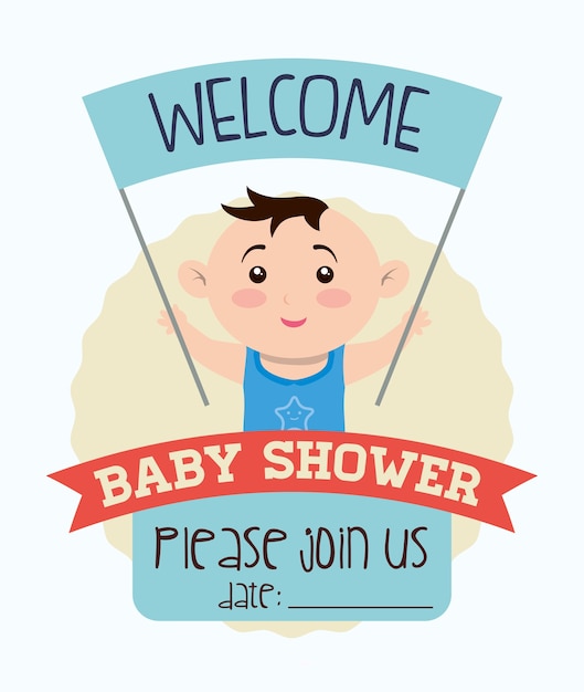 Vettore carta di invito baby doccia