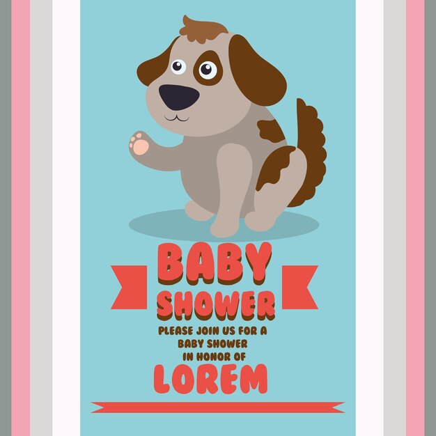 Vector baby shower invitation card