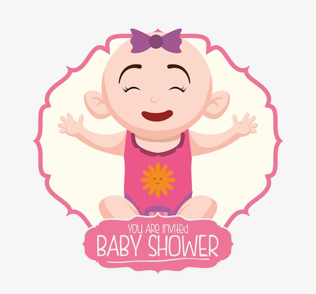 Vector baby shower invitation card