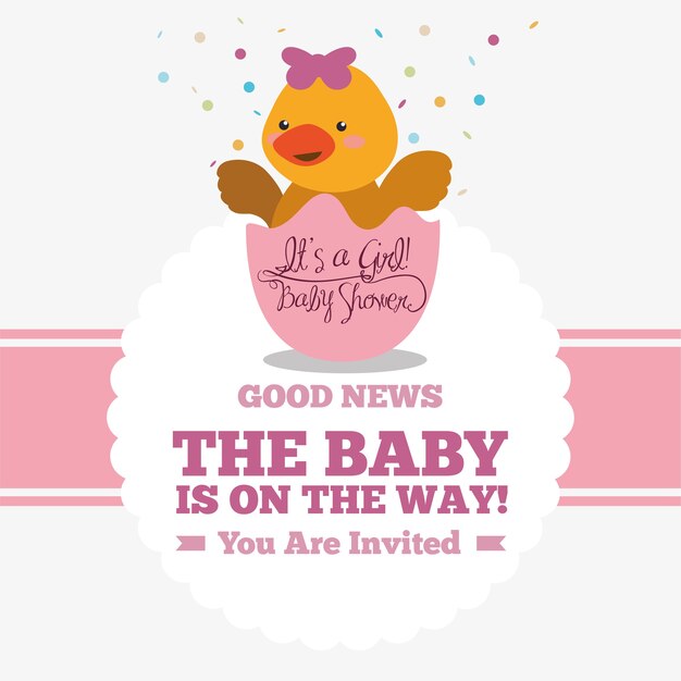 Vector baby shower invitation card