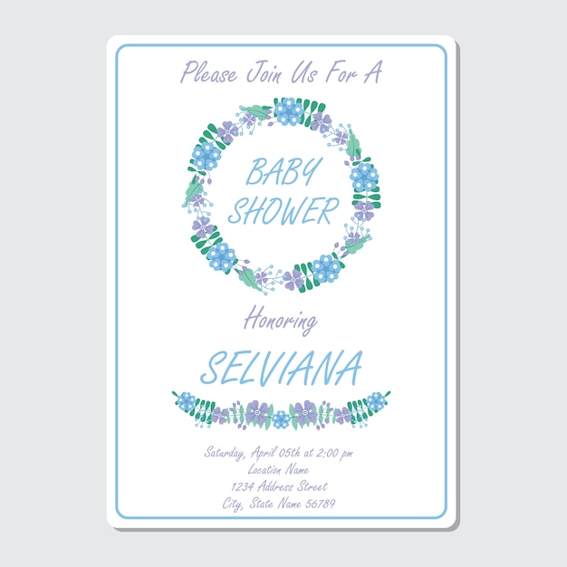 Vector baby shower invitation card