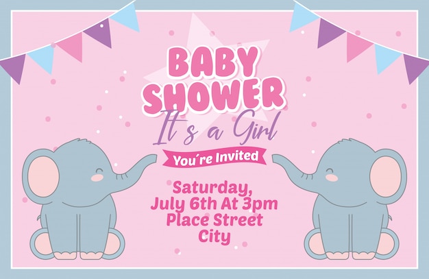 Vector baby shower invitation card