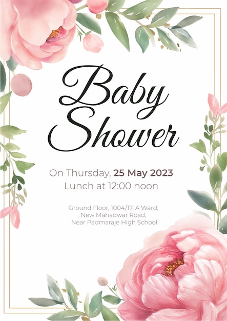 Vector baby shower invitation design