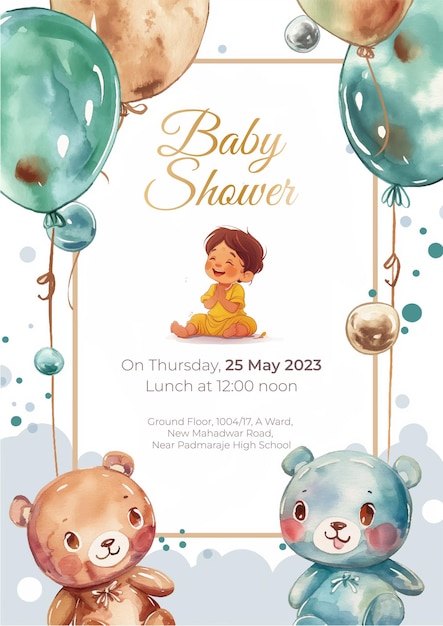 Vector baby shower invitation design