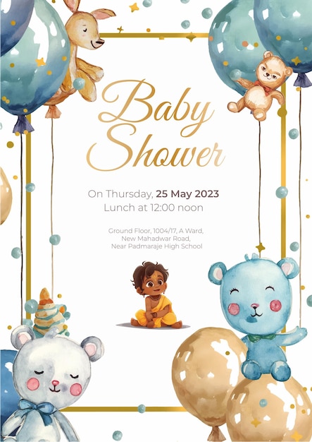 Vector baby shower invitation design