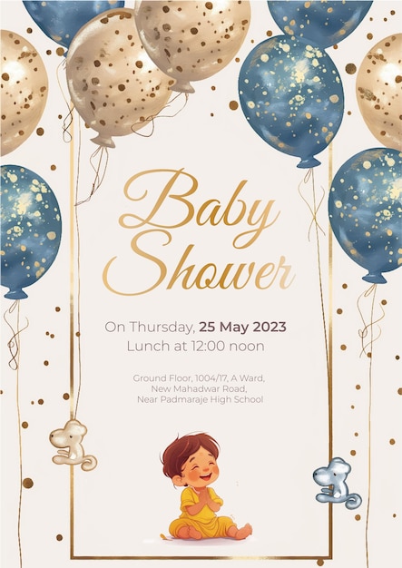 Vector baby shower invitation design