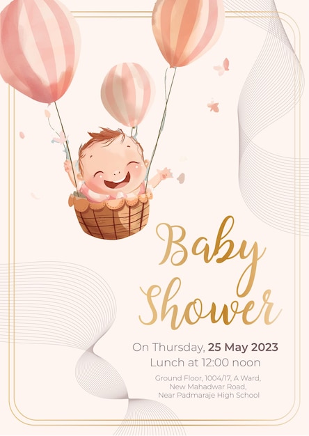 Vector baby shower invitation design