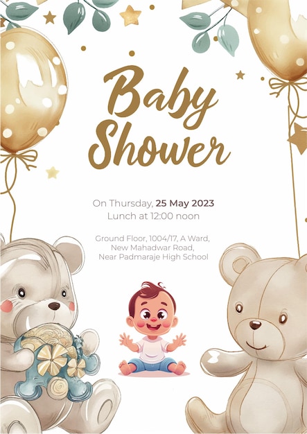 Vector baby shower invitation design